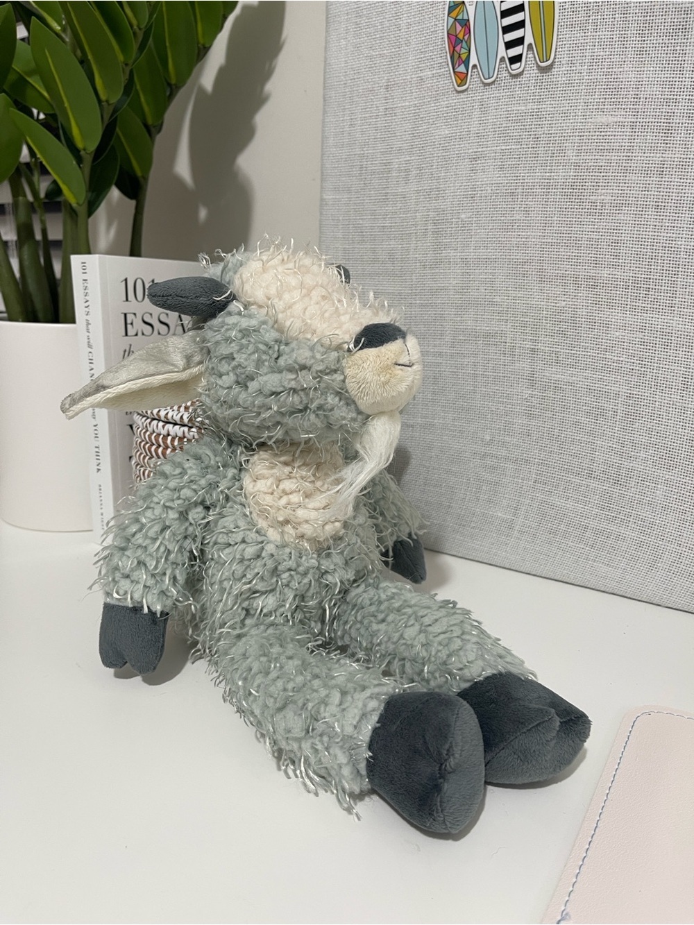retired BUNNIES BY THE BAY gray billy goat stuffed animal plushie